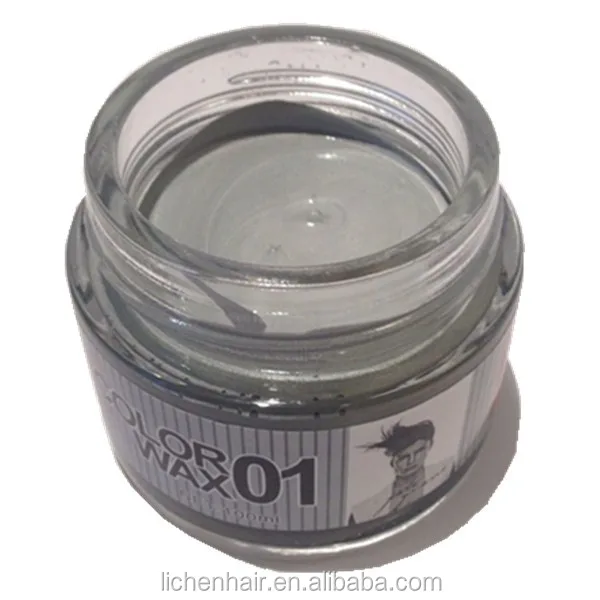 

Cream form temporary silver color hair wax, White;gray(silver);blue;green;pink;purple