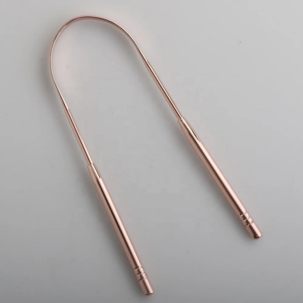 Rose Gold Tongue Cleaner Stainless Dental Tongue Scraper Tongue Brush ...