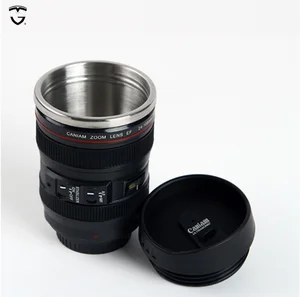 Double Wall 3d Insulated Stainless Steel 400ml Travel custom Camera Lens cup Coffee Mug camera