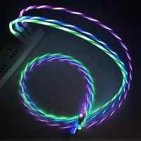 

LED Glow Flowing Data USB Charger Type C/Micro USB/8 Pin Charging Cable for iPhone X Samsung Galaxy S9 S8 Charge Wire Cord