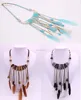 New arrival wholesale women costume jewelry no.NK-1014 ethnic feather tassel necklace