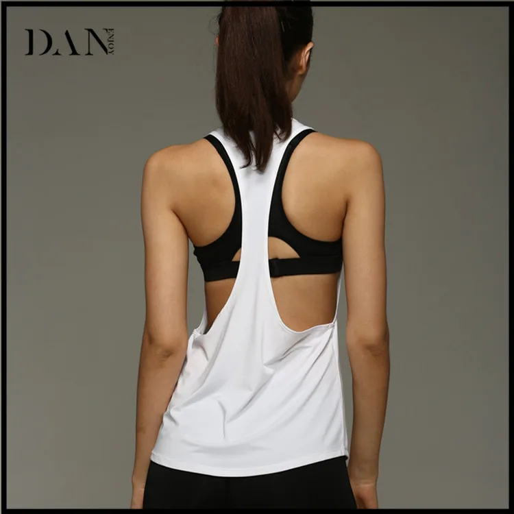 

2017 Fashion Backless Women Gym Yoga Tank Top Fitness Sports Shirt Loose Breathable Running Vest, White;black;dark purple;light purple;pink