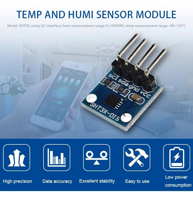 Low Cost Digital Output Temp Humidity Module Sht30 Sht3x I2c Temperature Sensor Buy Sht30