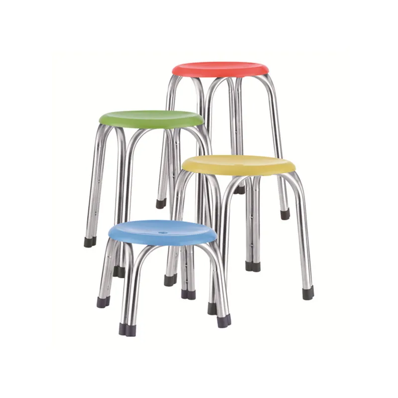 Four Legs Stainless Steel Canteen Thick Round Plastic Chair Buy