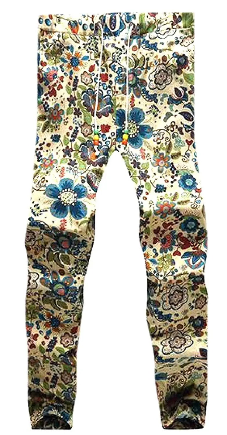 patterned linen pants