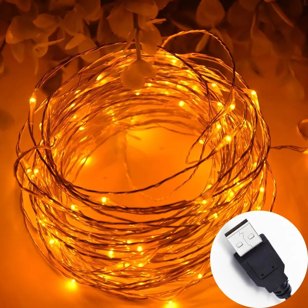 Rechargeable Powered Connector Copper Wire Plug Fairy Led Holiday Usb