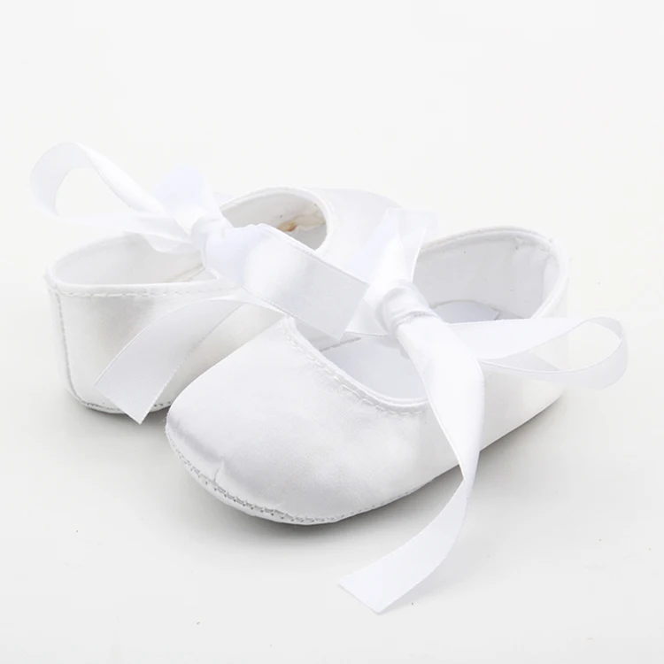 White Satin Baby Shoes/christening Baby 