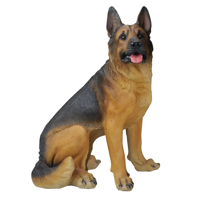 Manusia Hidup Duduk Besar Anjing Gembala Hewan Patung Untuk