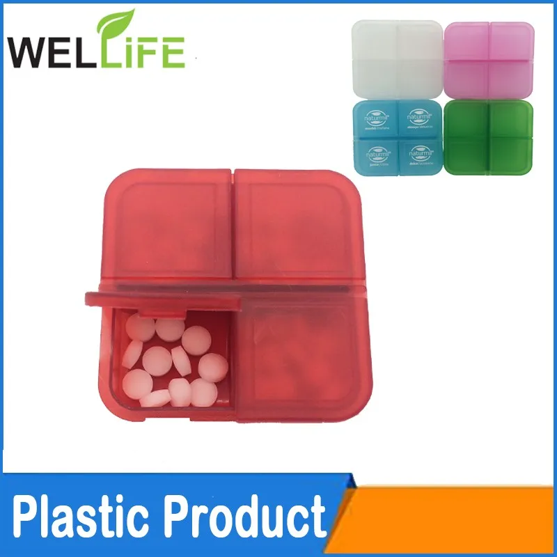 Wholesale 4 Compartment Plastic Travel Daily Pill Dispenser Box With