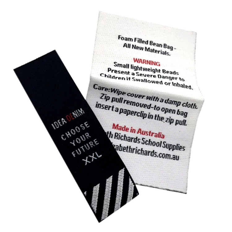 

Custom Logo Garment Personalise Woven Care Label, Custom color