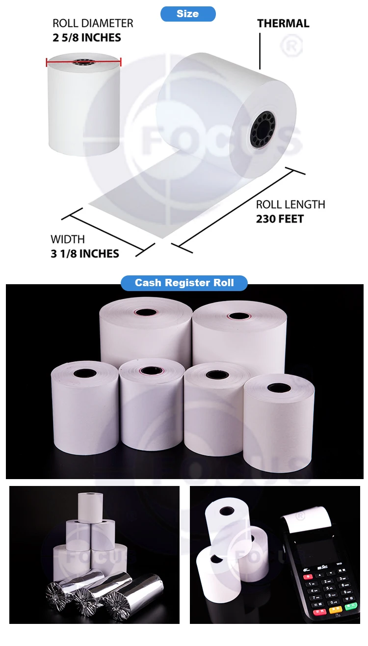 China Supplier Customized Width 400mm 640mm 875mm  Thermal Paper Roll Pre Printed Thermal Paper Rolls