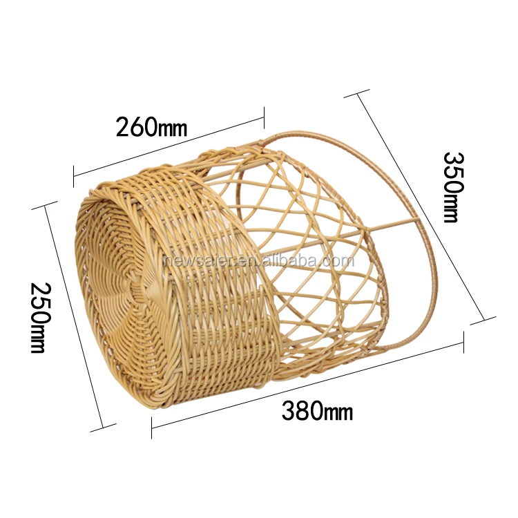 

PP rattan display basket for fruit and bread in supermarket, Beige