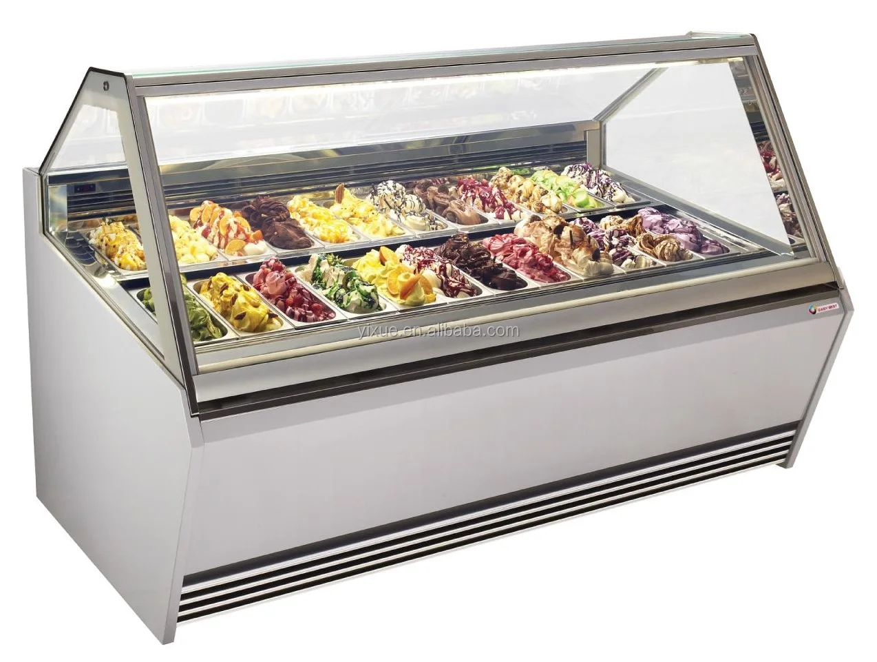 1.2 / 1.5 / 1.8m Long Gelato Display Freezer Ice Cream Showcase With Ce