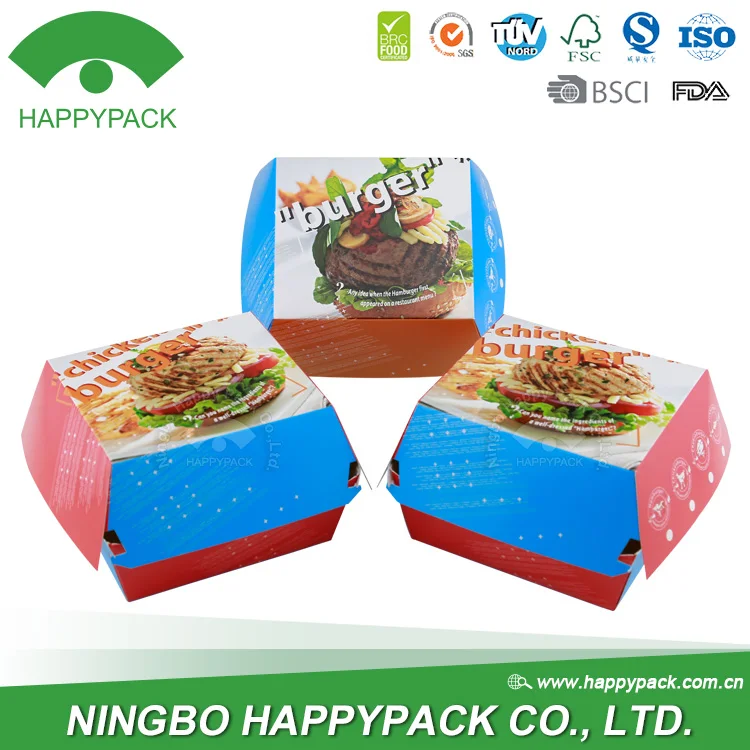 HAPPYPACK Custom Printing logo Disposable Take Away Food Box Kraft ...