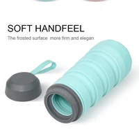 

Wholesale portable folding up silicone collapsible water bottle with lid