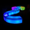 led straight garden long bench chair