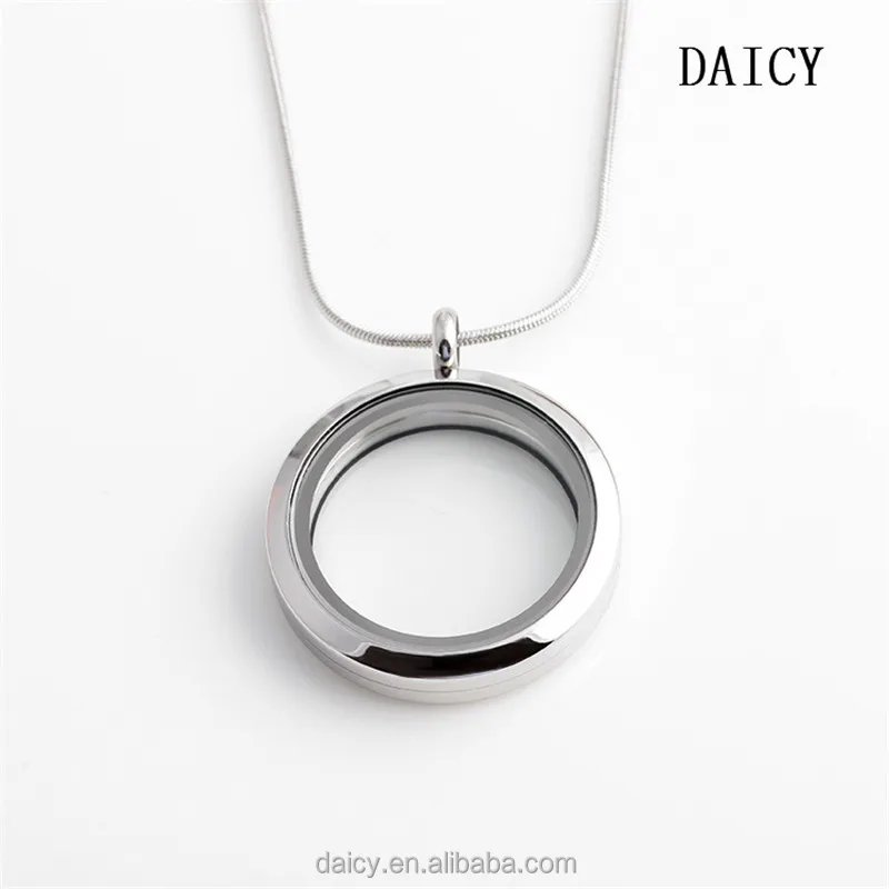 DAICY top quality stainless steel round photo phrame locket glass pendant
