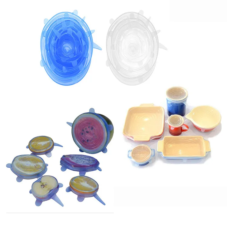 

BPA Free kitchen Silicone lid set of 6 reusable silicone stretch lids, Request