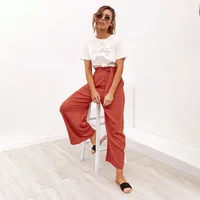 

Summer New Casual palazzo pants women wide leg Straight long pants