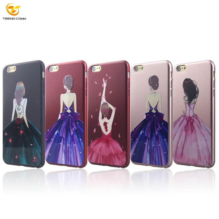 

Rubber Coating UV Printing Design Lady Plastic Cell Phone Cover For iPhone 6-12 Pro