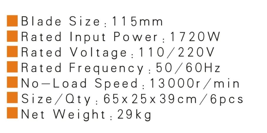 
1720w Electric Masonry Saws 115mm Heavy Duty Marble Cutter 