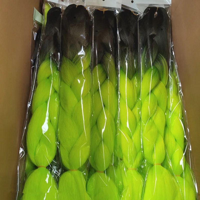 

Two Tone Jumbo Braiding Hair Extensions Crochet Twist Synthetic Ombre Braiding Hair, 60 colors