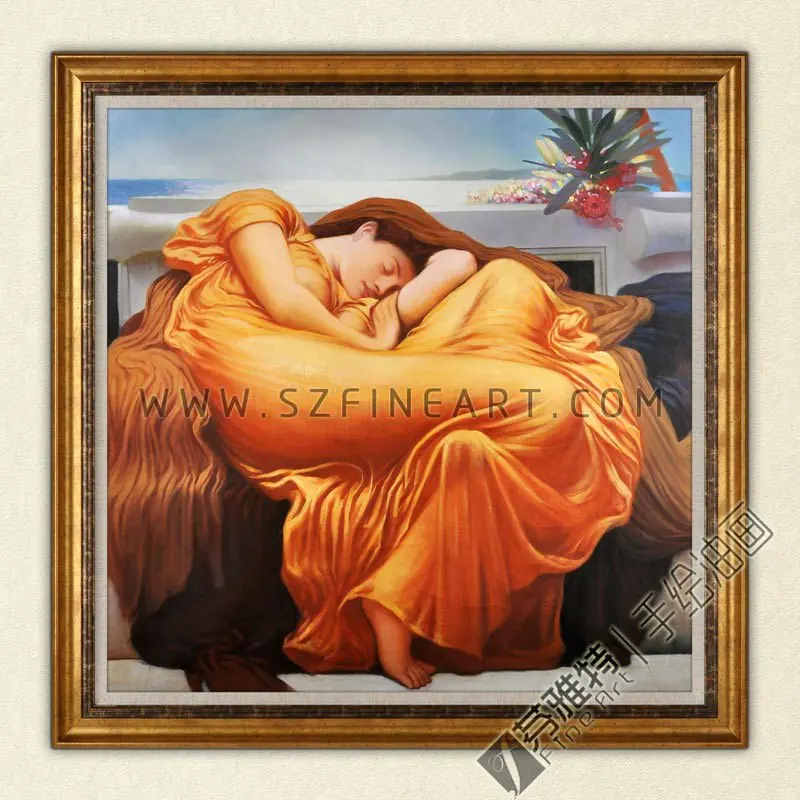 燃える6月 フレデリックレイトンの100 手作りの古典絵画キャンバス複製 Buy 古典的な複製油絵 フレーミング月再現絵画 フレデリック レイトン絵画アート Product On Alibaba Com