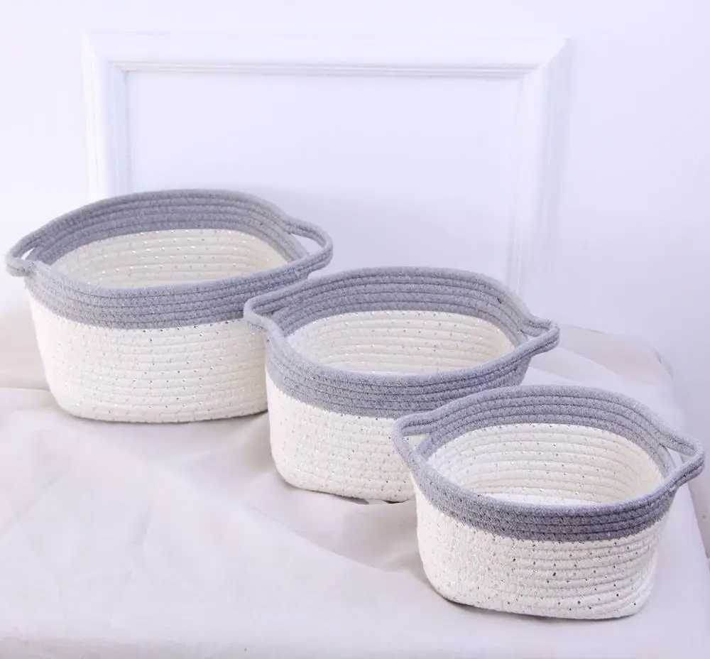 

Cotton and linen simple desktop storage basket