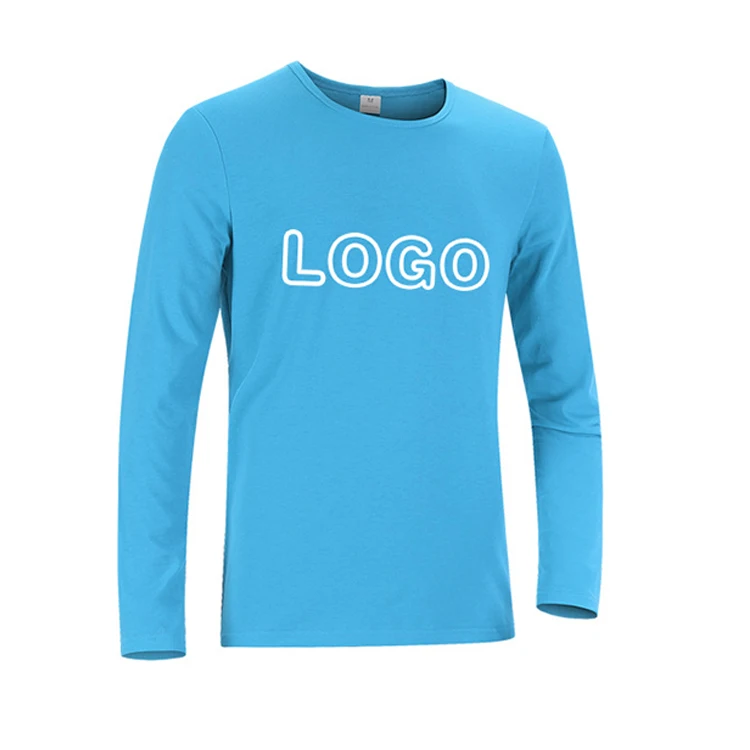 
Wholesale O-neck Cotton Custom Logo Printing Long Sleeve T Shirt Men 