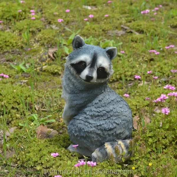 raccoon yard statues