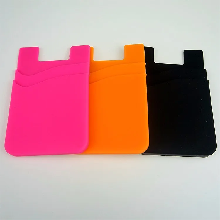New Arrival 3m Adhesive Silicone Mobile Phone Card Holder With Double