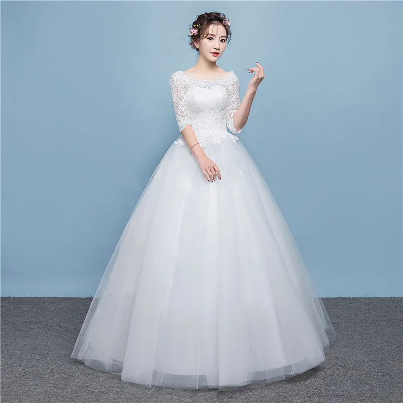 2018 Elegant Korea Style High Waist Long Sleeve Princess Lace Wedding ...