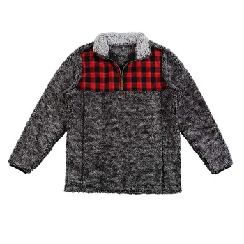 plaid fleece pullover