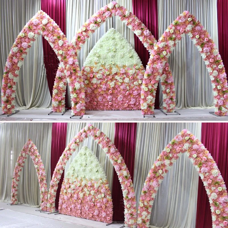 arch shape wedding backdrop with flower for wedding decoration