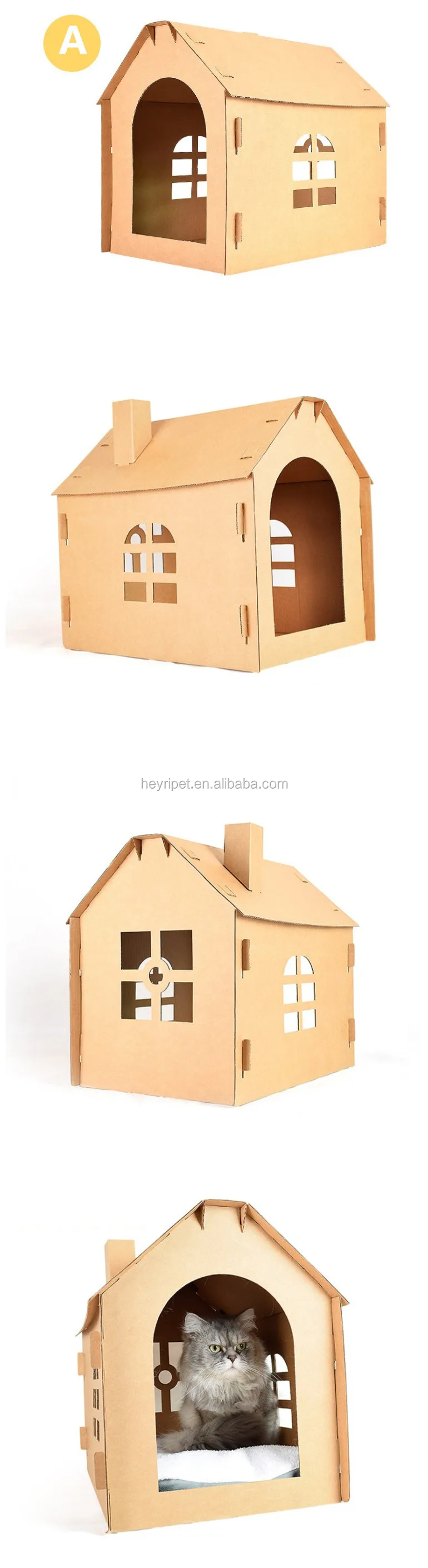 Heyri Pet Creative Design Diy Luxury Corrugated Paper Pet Cat Villa
