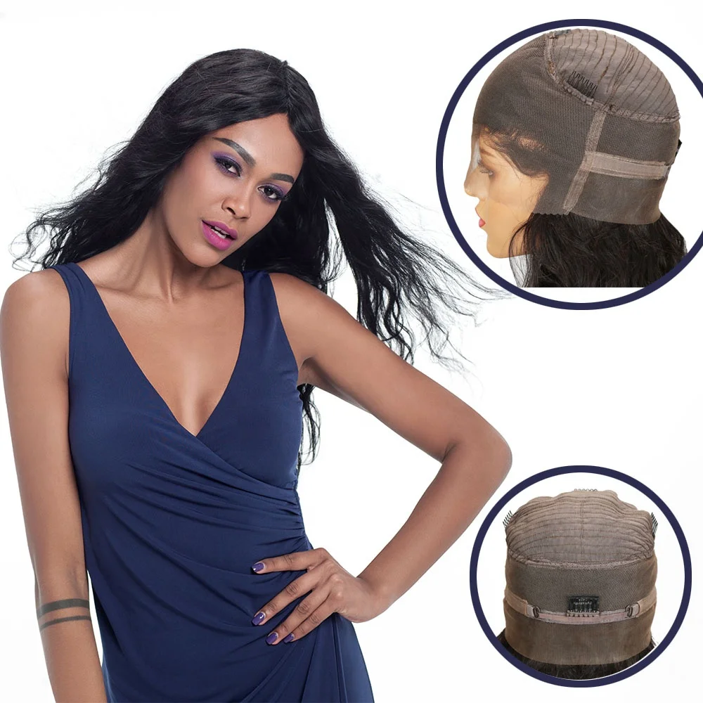 

Joedir human hair wigs 10-24" body wave large scale 360 lace frontal human hair wigs, Natural black