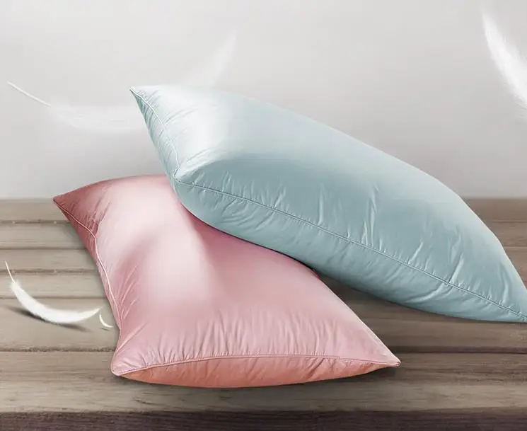 
100% Mulberry Silk Filling Pillow with Quilted Cotton Shell Silk pillowcase 