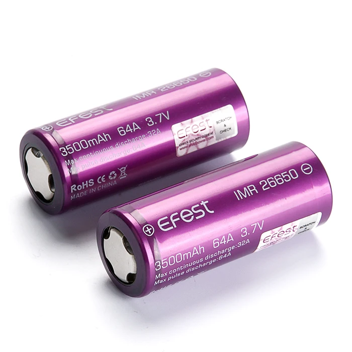 

Online Shop 26650 Battery Efest High Drain Batteries 3500Mah 3.7V Li-Ion Rechargeable cell, Metallic purple