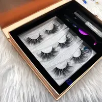 

Best Lashes Vendor 3d Mink Fur False Eyelash 3 Pair Lash Box With Tools Wholesale 2019