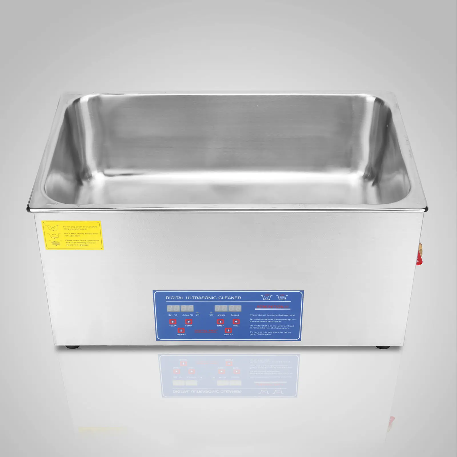 VEVOR 22L Industry Heated Ultrasonic Cleaner Heater with Timer Stainless Steel