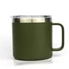 Handle Cup Double Deck Tumbler Vacuum Mug 14OZ 304 Stainless Steel Sprayed Plastic Cold Insulation Hot Sale