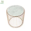 living room furniture white marble top copper wire Side table
