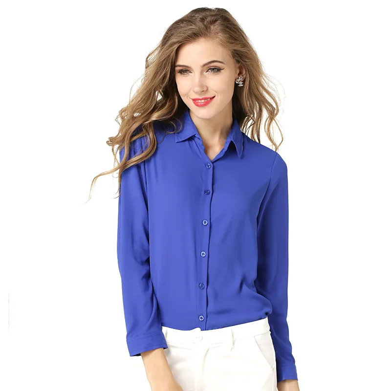 2019 new arrival office lady long sleeve women chiffon blouse