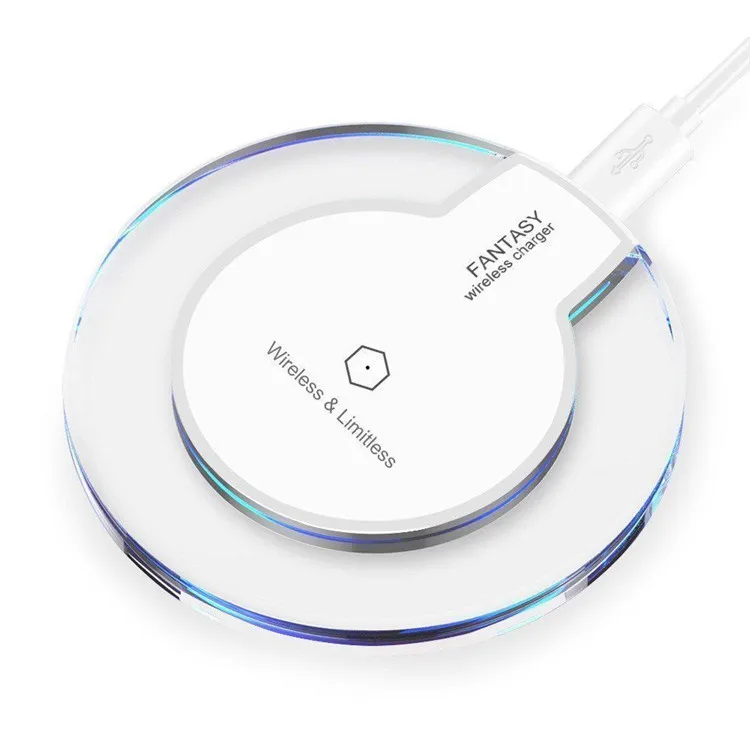 Fantasy Qi Wireless Charger Crystal Ufo Shape Charging Pad With Led Light For iPhone For Huawei