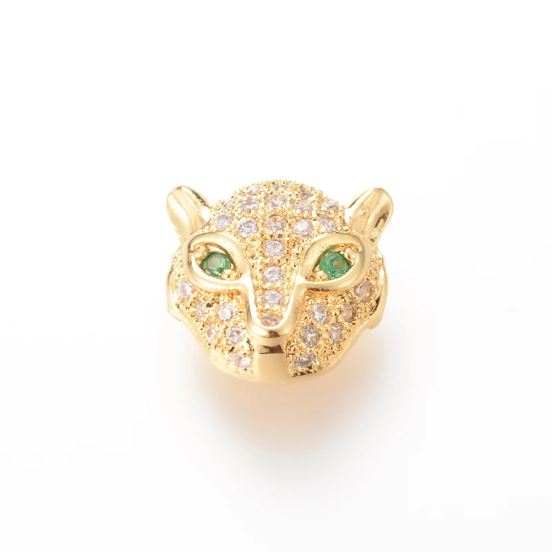 XULIN AAA Cubic Zirconia Leopard Micro Pave Spacer Beads for DIY Jewelry Supplies , ICYS014 , 6.2*11.3 mm