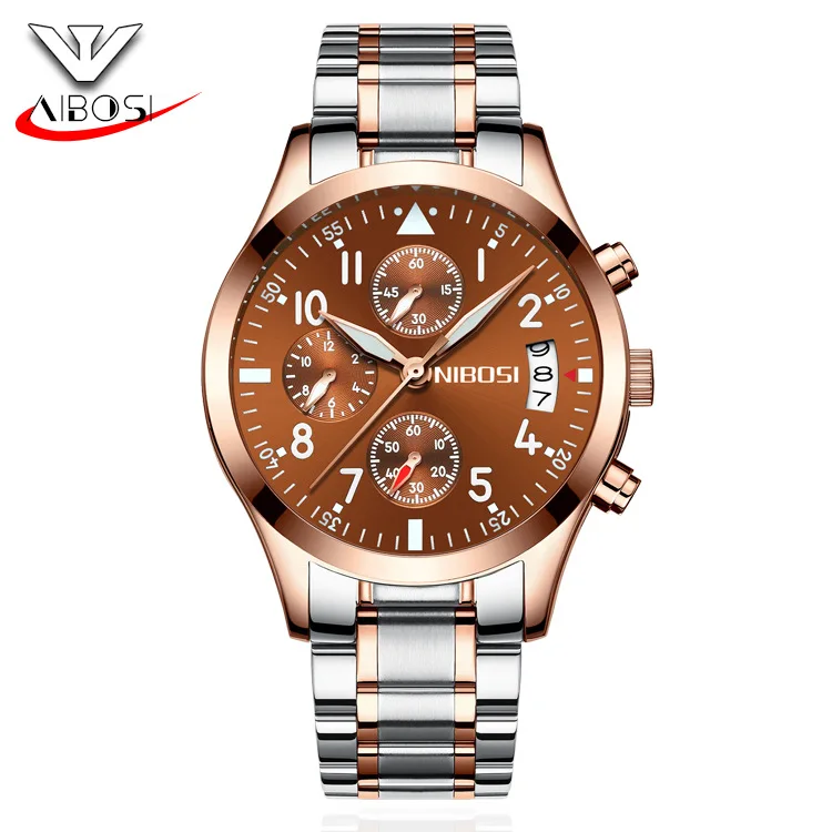 

Hot Selling NIBOSI New Design Classic Watch Mens Chronograph Japan Movement Stainless Steel Watch, N/a