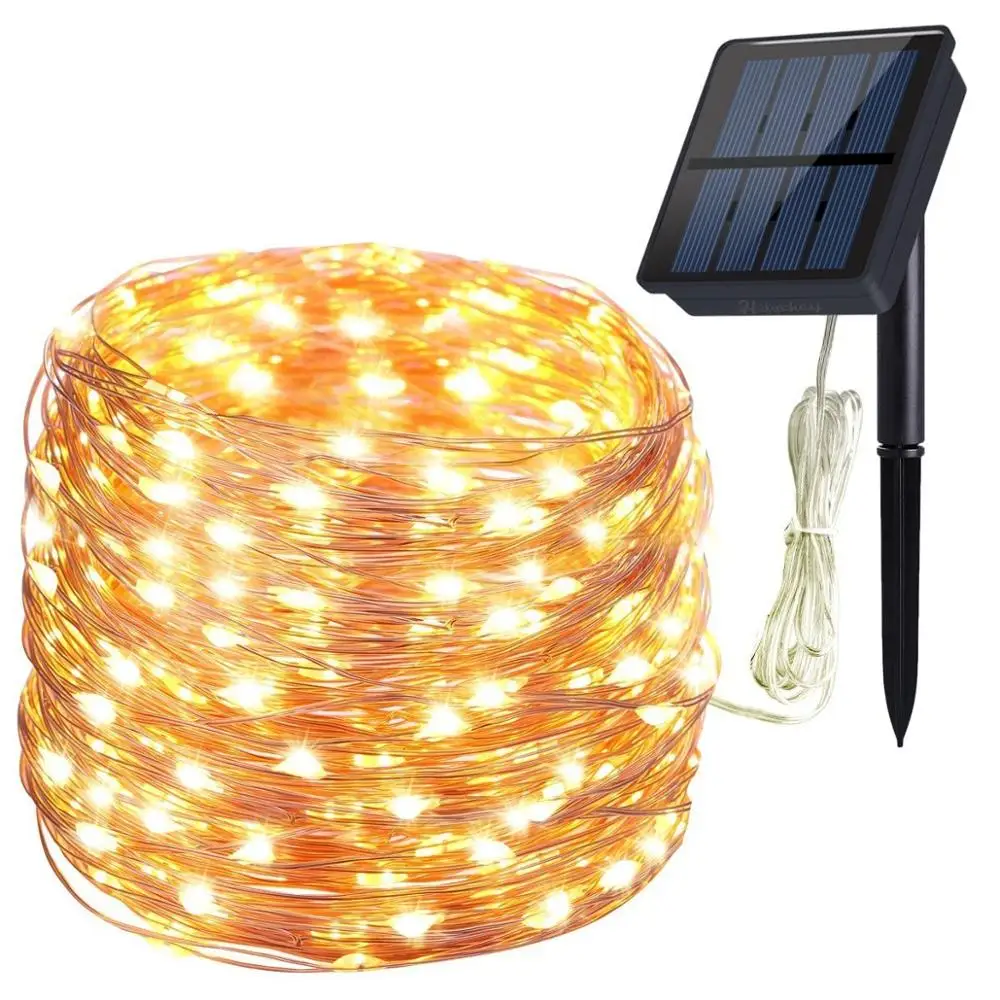 200LED 72ft  Silver Solar string Light Outdoor Copper wire string light for Christmas Wedding Garden Party