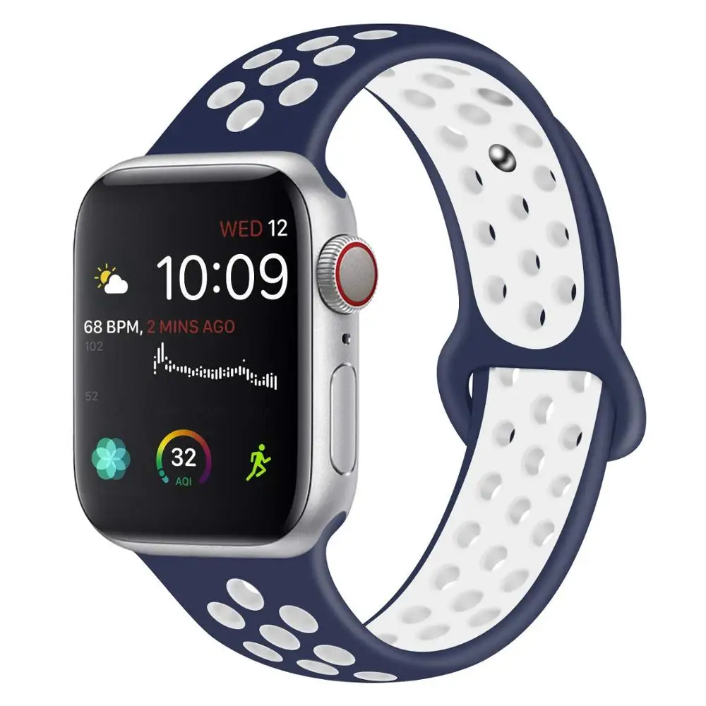 

Colorful Sport Smart Soft Silicone Watch Band for Apple Watch Series 4 38mm 40mm 42mm 44mm, 34colors