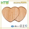 Bamboo Wooden Snack Bread Fruit Serving Tray Love Heart Shaped Bamboo Serving Tray Plate