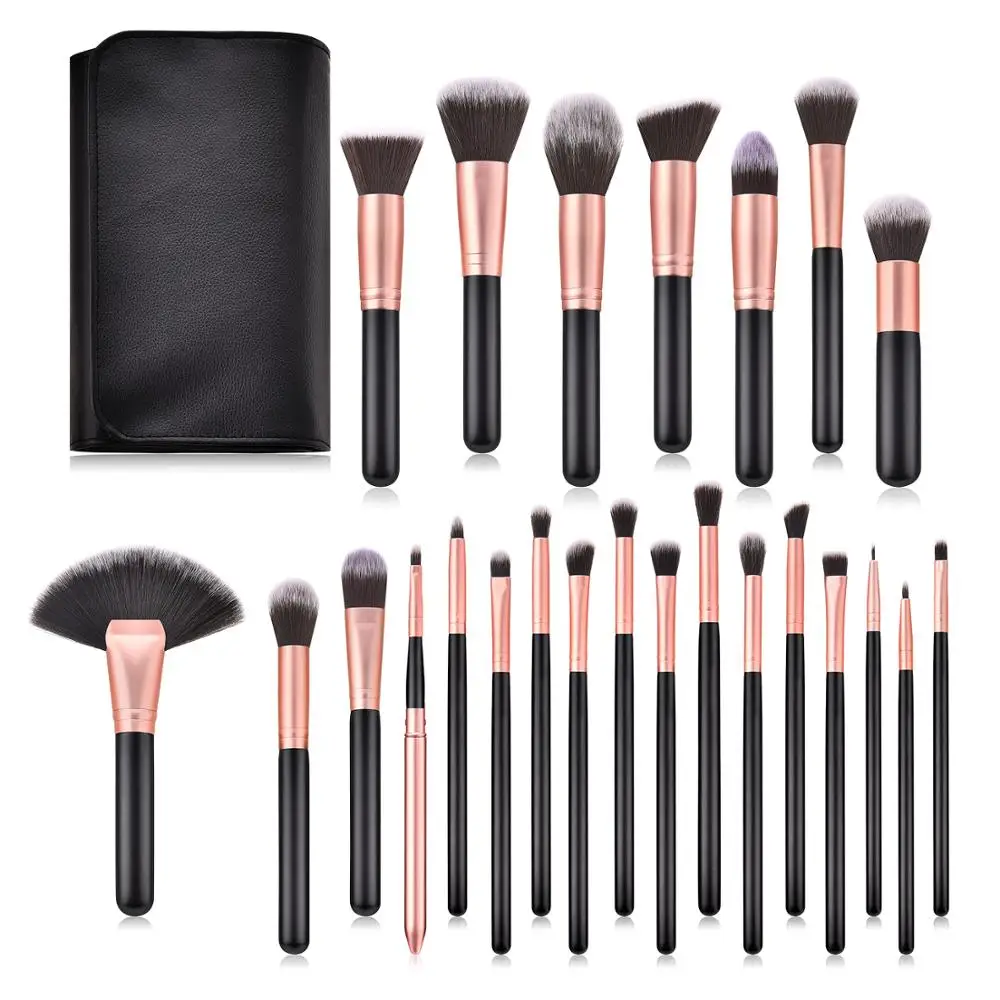 

professional beauty cosmetics set 24 piece makeup brush set, Brown;white;rose gold